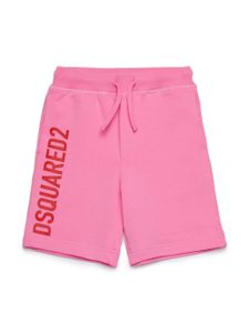 DSQUARED2 KIDS short en coton à logo imprimé - Rose