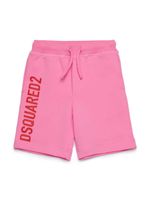 DSQUARED2 KIDS short en coton à logo imprimé - Rose