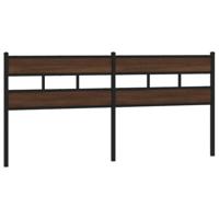 vidaXL Hoofdbord 200 cm bewerkt hout en staal bruin eikenkleurig, bed hoofdbord, hoofdbord bed, achterwand bed, bedhoofdbord, hoofdeinde bed