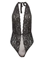 Fleur Du Mal body Charlotte en dentelle transparent - Noir