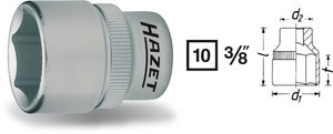 Hazet 880 880-6 Dop (zeskant) Dopsleutelinzetstuk 6 mm 3/8 (10 mm)