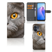 Telefoonhoesje met Pasjes OPPO Reno8 Britse Korthaar - thumbnail