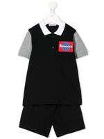 Moncler Enfant short contrast sleeves tracksuit - Noir