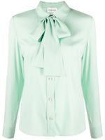 P.A.R.O.S.H. chemise en soie à col lavallière - Vert