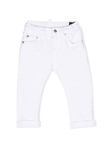 DSQUARED2 KIDS pantalon en coton mélangé à coupe droite - Blanc