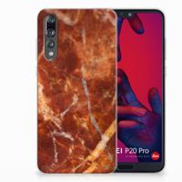 Huawei P20 Pro TPU Siliconen Hoesje Marmer Bruin