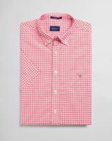 GANT Overhemd Rood Geruit Korte Mouw Button Down Regular Fit