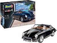 Revell 07043 De legendarische Porsche 356 C (Cabriolet) om zelf te bouwen, automodel bouwset 1:16, 25,2 cm voertuig getrouw modelbouwpakket voor gevorderden, ongeverfd