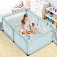 Babybox met 50 Speelballen en 2 Deuren Baby Speelbox Grondbox 120 x 190cm Blauw