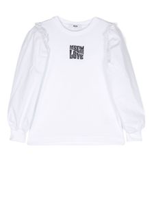 MSGM Kids blouse à volants - Blanc