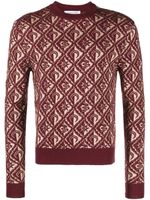 Marine Serre pull en laine mélangée à motif GG en jacquard - Rouge