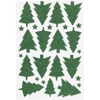 Creative glitterstickers kerstboom groen 12 x 18,5 cm 26 delig