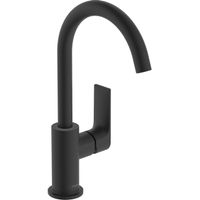 Hansgrohe Rebris E 1-gats wastafelkraan 210 m. draaibare uitloop m. waste mat zwart 72576670