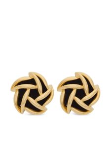 Saint Laurent boucles d'oreilles Spiral à clip - Noir