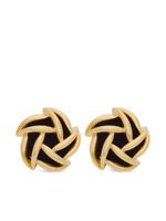 Saint Laurent boucles d'oreilles Spiral à clip - Noir - thumbnail