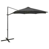 Zweefparasol met paal en LED-verlichting 300 cm antracietkleur