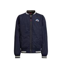 WE Fashion bomberjack zomer met all over print donkerblauw/rood