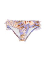 ZIMMERMANN Kids bas de bikini volanté à fleurs - Violet