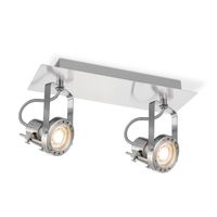 Light depot - LED opbouwspot Robo 2 lichts - 32 cm - mat staal - Outlet