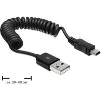 Delock 83164 Kabel USB 2.0-A male > USB mini-malee spiraalkabel - thumbnail