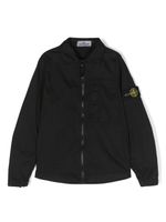 Stone Island Junior veste zippée à patch logo - Noir - thumbnail