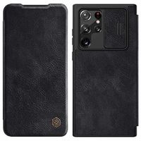 Nillkin Qin Series Samsung Galaxy S22 Ultra 5G Flip Case - Zwart