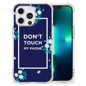 Apple iPhone 13 Pro Anti Shock Case Flowers Blue DTMP