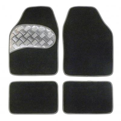 Carpoint universele mattenset Sportivo zwart/zilver 4 delig