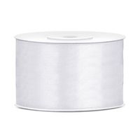 1x Witte satijnlint rollen 3,8 cm x 25 meter cadeaulint verpakkingsmateriaal   - - thumbnail