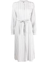 Tommy Hilfiger robe rayée à taille ceinturée - Blanc