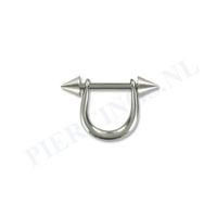 Tepelpiercing met hanger en spikes S