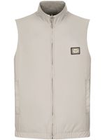 Dolce & Gabbana gilet réversible à plaque logo - Gris