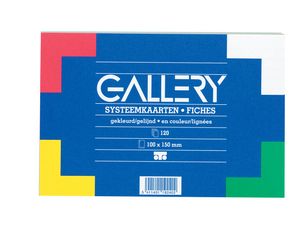 Gallery gekleurde systeemkaarten, ft 10 x 15 cm, gelijnd, pak van 120 stuks