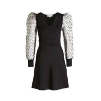 Morgan semi-transparante jurk met mesh zwart