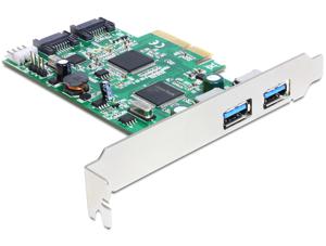 Delock 89359 PCI Express x4-kaart > 2 x externe USB 3.0 + 2 x interne SATA 6 Gb/s