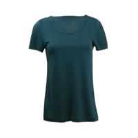 Zijden-shirt met korte mouwen uit Organic Silk, smaragd 44/46