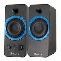 NGS GSX-200 – PC Speakers, Gaming Speakers, Stereo Speakers, Power 20 W, Jack aansluiting 3.5 mm, Superbass Bas, USB Power, Plug&Play, 29x9x9 cm, Mat Zwart