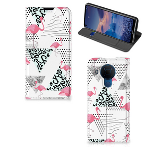 Nokia 5.4 Hoesje maken Flamingo Triangle