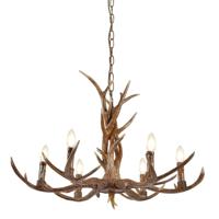 Searchlight Houten hanglamp Stag Ø 80 6416-6BR - thumbnail