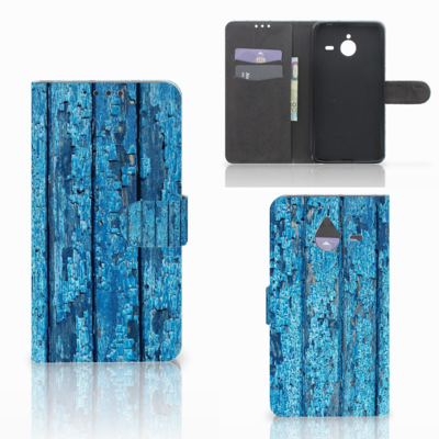 Microsoft Lumia 640 XL Book Style Case Wood Blue