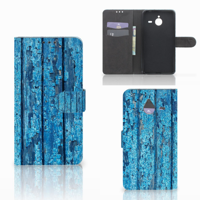 Microsoft Lumia 640 XL Book Style Case Wood Blue