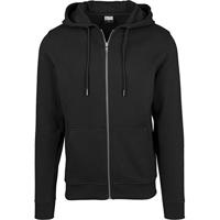Urban Classics Heren sweatshirtjack Basic Zip Hoody eenkleurig, capuchon sweatshirt in vele kleuren, maat S tot XXL, zwart (black 7), XXL