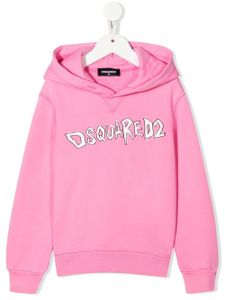 DSQUARED2 KIDS hoodie en coton à logo imprimé - Rose