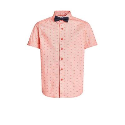 WE Fashion slim fit overhemd met afneembaar vlinderstrikje zalmroze WE Fashion slim fit overhemd met afneembaar vlinderstrikje zalmroze