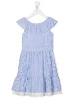 Ralph Lauren Kids robe évasée à rayures - Bleu