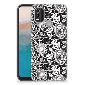 Nokia C21 Plus TPU Case Black Flowers