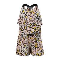 Retour Denim jumpsuit Ilaya met dierenprint roze/geel/zwart