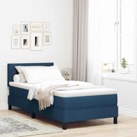 vidaXL Boxspringbed met Matras Blauw 90x190 cm Stof