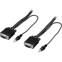 Deltaco RGB HD15 10m VGA (D-Sub) + 3.5mm VGA (D-Sub) + 3.5mm Zwart VGA kabel