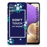 Samsung Galaxy A32 5G Silicone-hoesje Flowers Blue DTMP - thumbnail